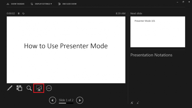 what is not a presentation view